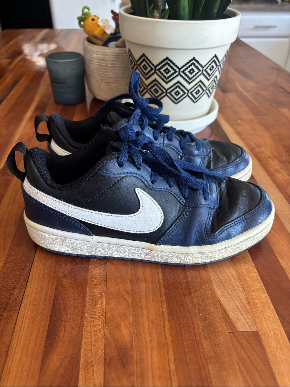 Nike Kids Navy Blue & White Low-Top Sneakers